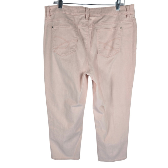 Chico's Platinum Light Pink Women's Denim Crop Jeans 2.5 -14 - Picture 2 of 6